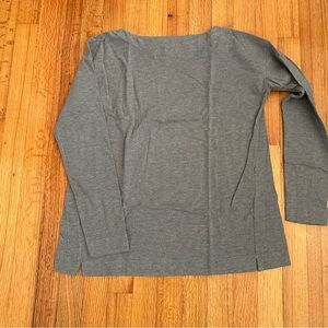 J. Jill womens Luxe Supima Boat Neck Tee Shirt Top XS Heathered Gray(j10)